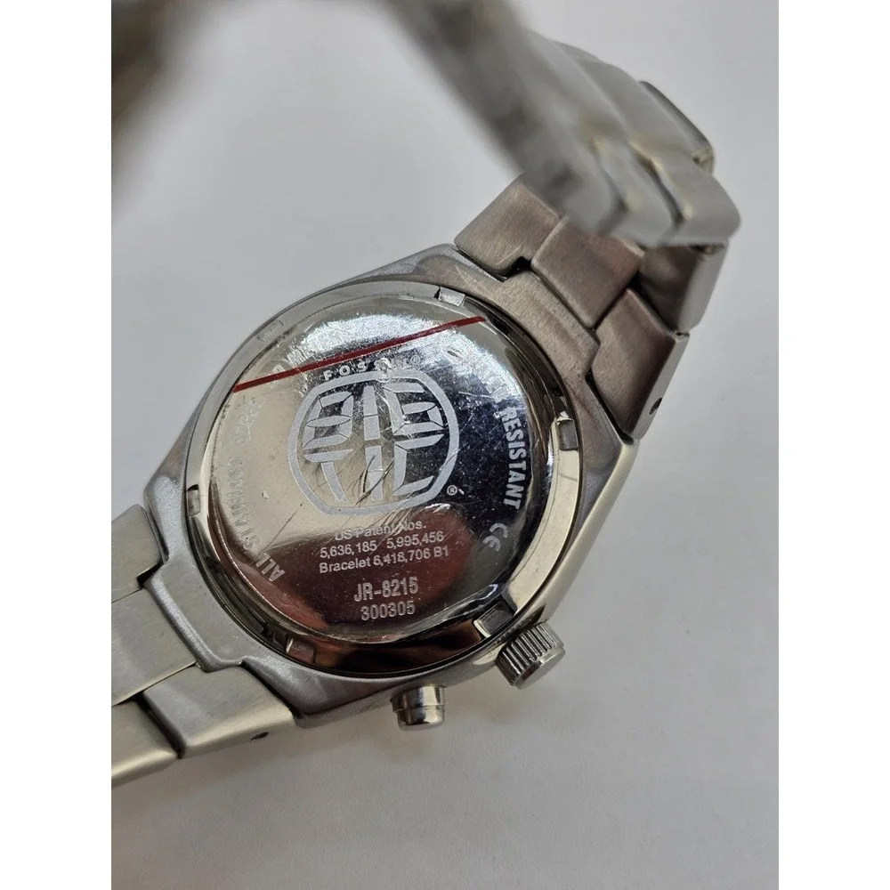 Fossil Big Tic Women Watch 32MM Animated Flames Dial Gray Band 7.25